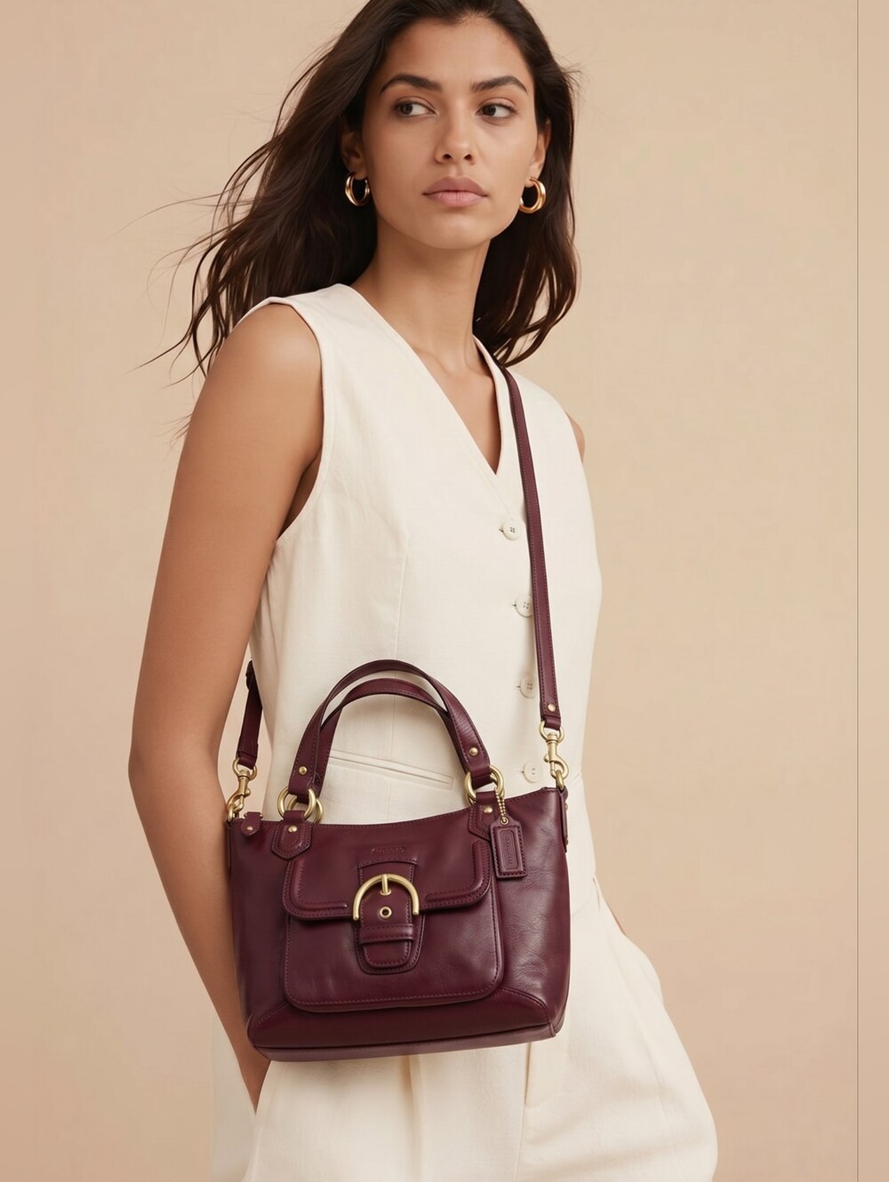 Coach Campbell Leather Mini Tote Crossbody Bag